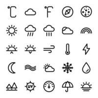 paquete de iconos de clima con estilo de línea vector