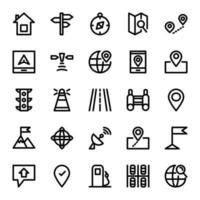 Navigation Icon Pack With Line Style vector