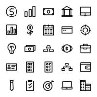 paquete de iconos de negocios con estilo de línea vector