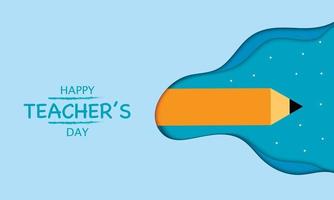 Happy Teacher's Day In Papercut vector