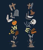 Halloween Text is Formed from Scattered Element of Halloween. vector