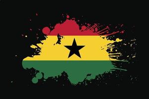 bandera de ghana con diseño de efecto grunge vector