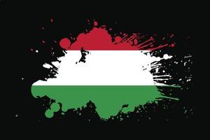 Hungary Flag With Grunge Effect Design vector