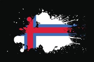 bandera de la isla feroe con diseño de efecto grunge vector