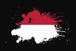 bandera de indonesia con diseño de efecto grunge vector