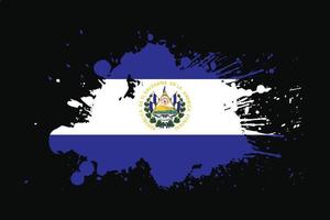 bandera de el salvador con diseño de efecto grunge vector