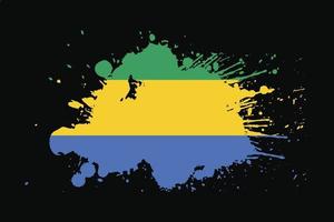Gabon Flag With Grunge Effect Design vector