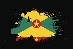 Grenada Flag With Grunge Effect Design vector