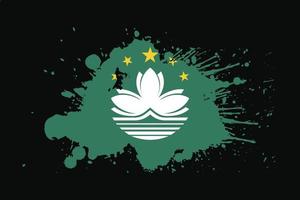 bandera de macao con diseño de efecto grunge vector