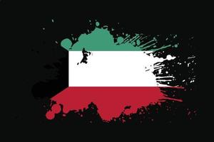 bandera de kuwait con diseño de efecto grunge vector