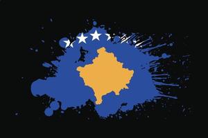 bandera de kosovo con diseño de efecto grunge vector