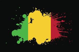 Mali Flag With Grunge Effect Design vector