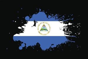 bandera de nicaragua con diseño de efecto grunge vector