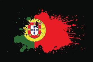 bandera de portugal con diseño de efecto grunge vector