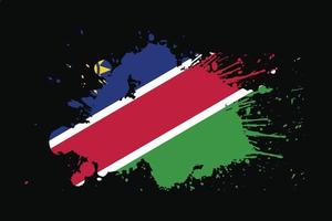 bandera de namibia con diseño de efecto grunge vector