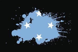 bandera de micronesia con diseño de efecto grunge vector