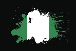 bandera de nigeria con diseño de efecto grunge vector