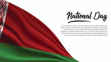 banner del día nacional con fondo de bandera de bielorrusia vector