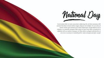banner del día nacional con fondo de bandera de bolivia vector
