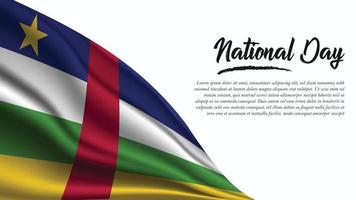 National Day Banner with Central African Republi Flag background vector