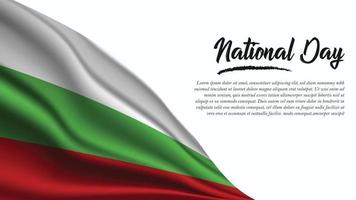 banner del día nacional con fondo de bandera de bulgaria vector