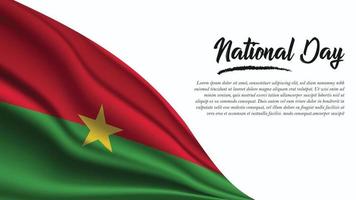 banner del día nacional con fondo de bandera de burkina faso