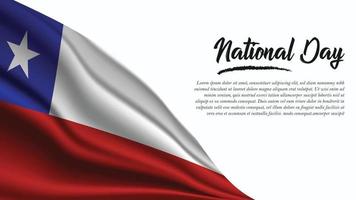 banner del día nacional con fondo de bandera de chile vector