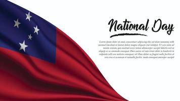 National Day Banner with Samoa Flag background vector