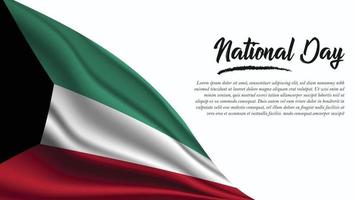 banner del día nacional con fondo de bandera de kuwait vector