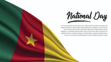 National Day Banner with Cameroon Flag background vector