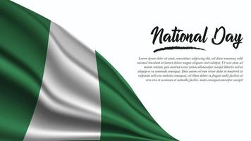 banner del día nacional con fondo de bandera de nigeria vector