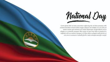 National Day Banner with Karachay Cherkessia Flag background vector