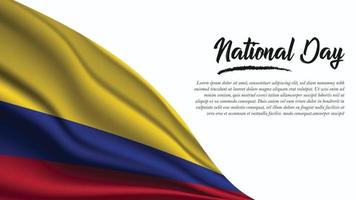 banner del día nacional con fondo de bandera de colombia vector