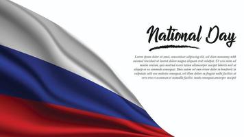 banner del día nacional con fondo de bandera de rusia vector