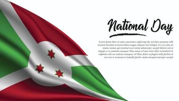 National Day Banner with Burundi Flag background vector