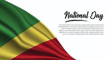 National Day Banner with Republic of the Congo Flag background vector