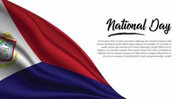 National Day Banner with Saint Martin Flag background vector