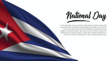 National Day Banner with Cuba Flag background vector