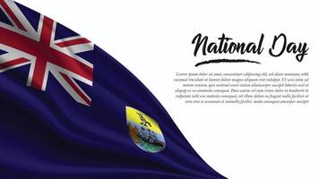 banner del día nacional con fondo de bandera de santa helena vector