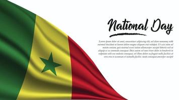 National Day Banner with Senegal Flag background vector