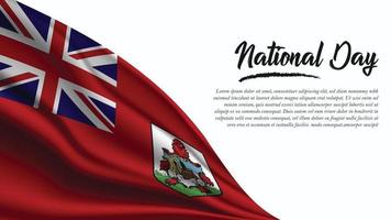 banner del día nacional con fondo de bandera de bermudas vector