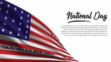 National Day Banner with Bikini Atoll Flag background vector