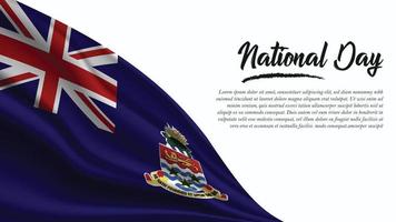 banner del día nacional con fondo de bandera de las islas caimán vector
