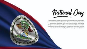 National Day Banner with Belize Flag background vector