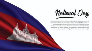 banner del día nacional con fondo de bandera de camboya vector