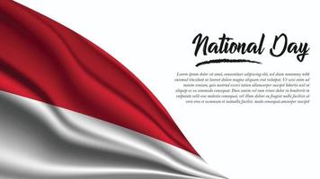 National Day Banner with Monaco Flag background vector