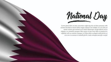 National Day Banner with Qatar Flag background vector