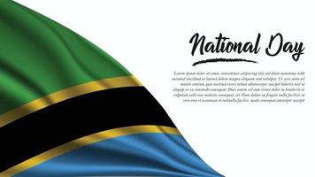 banner del día nacional con fondo de bandera de tanzania vector