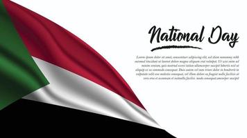 National Day Banner with Sudan Flag background vector