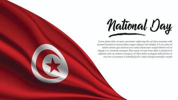 National Day Banner with Tunisia Flag background vector